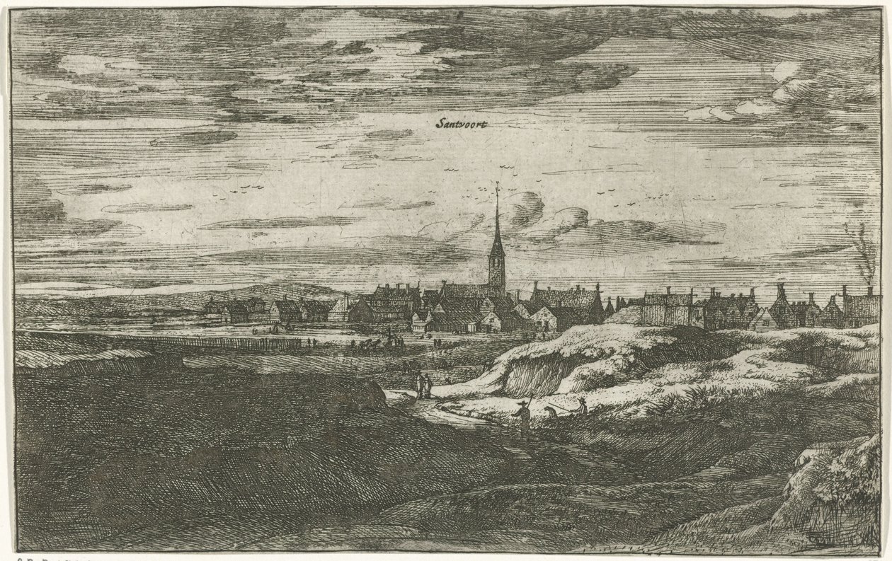 Vue de Zandvoort (Santvoort) (Vues de villages aux Pays-Bas septentrionaux) - Roelant Roghman