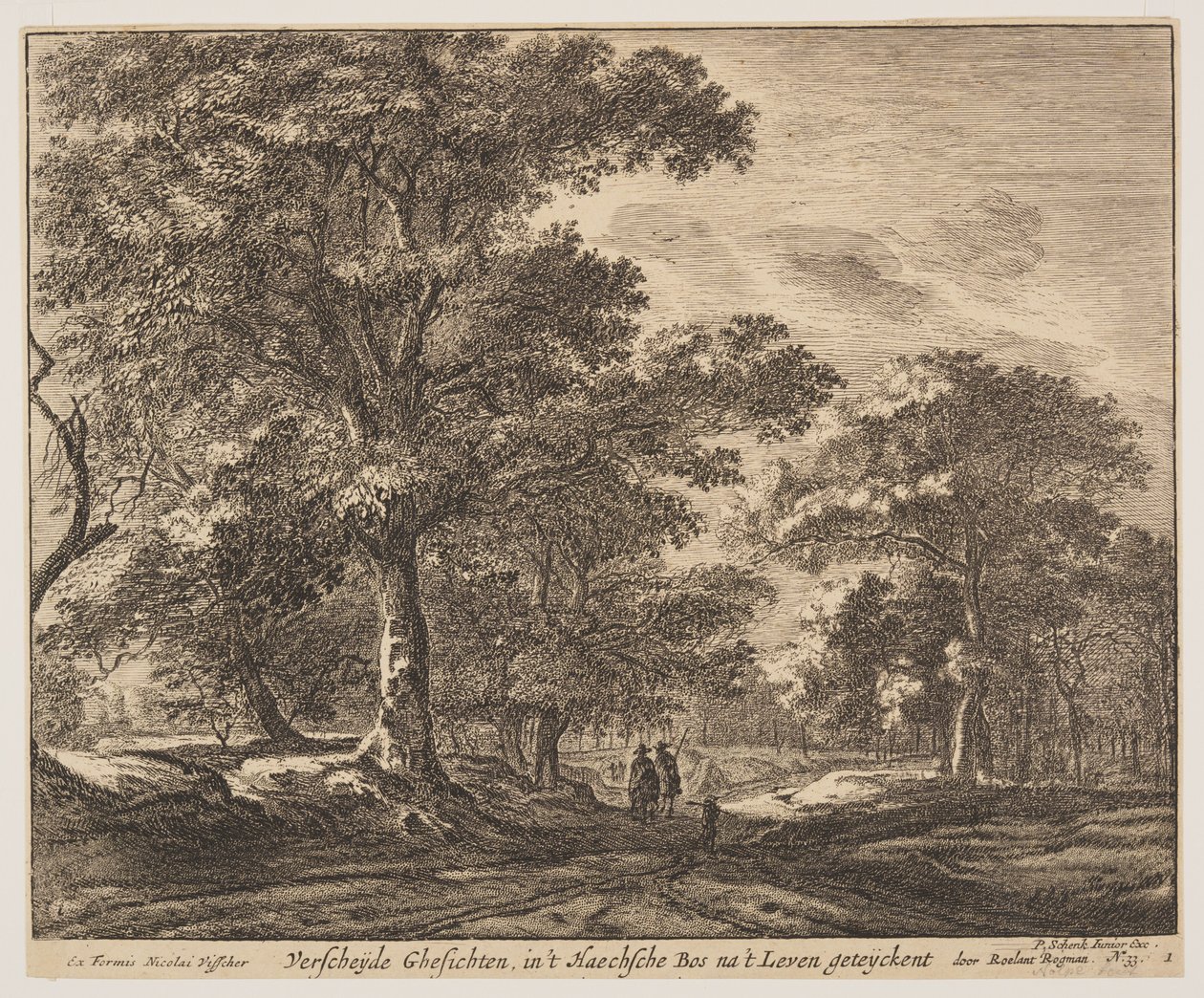 Planche 1, tirée de Six vues dans le bois de La Haye (Verscheÿde Ghesichten) - Roelant Roghman