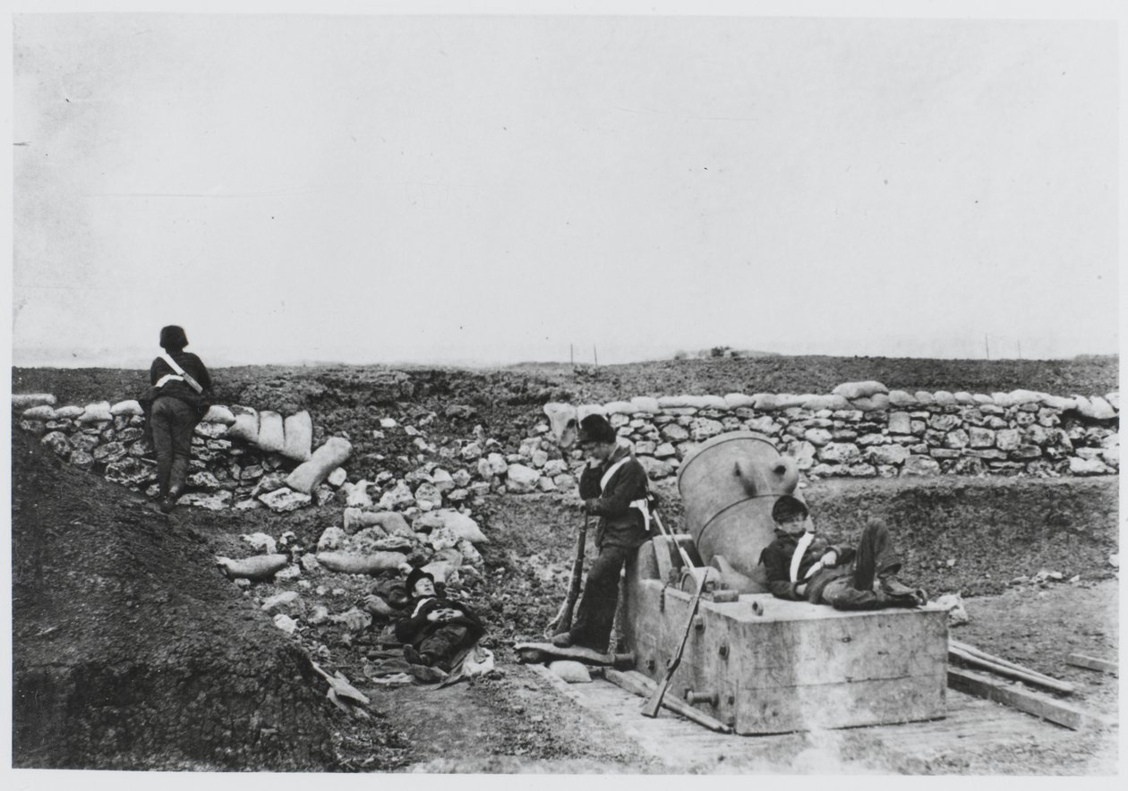 Une journée tranquille dans la batterie de mortiers, Crimée - Roger Fenton