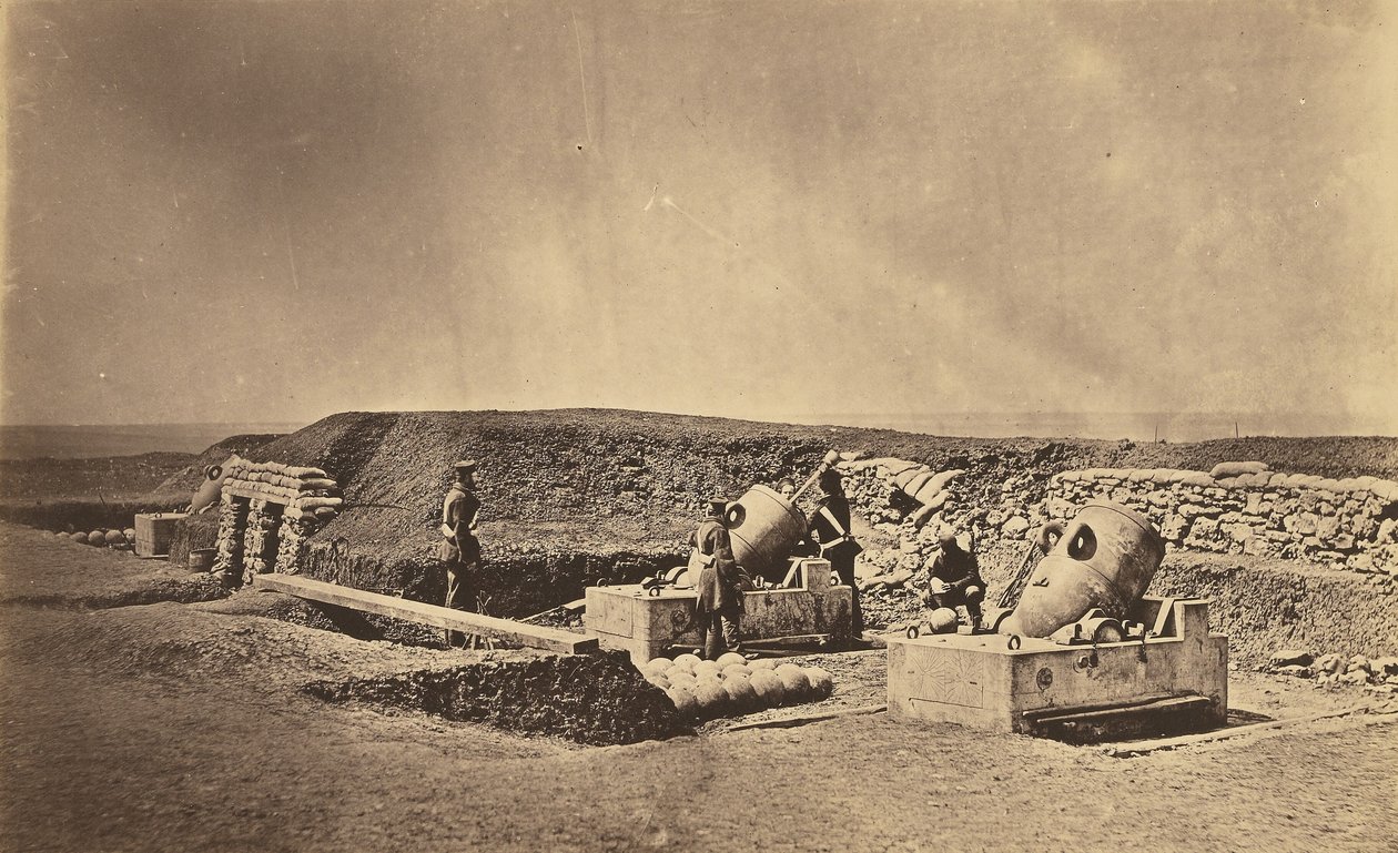 Batteries de mortiers devant Picquet House, division légère - Roger Fenton