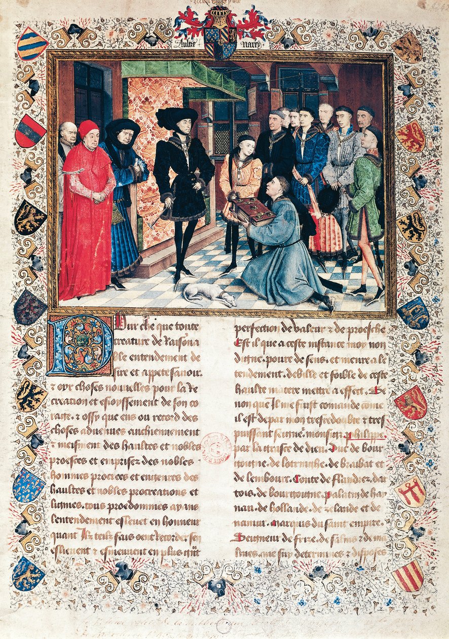 Présentation des Chroniques de Hainaut au duc de Bourgogne Philippe le Bon par Jean Wauquelin - Rogier van der Weyden