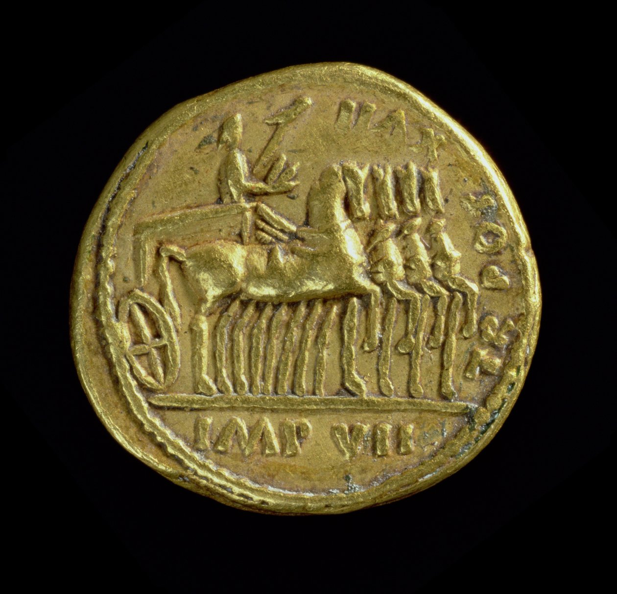Aureus (revers) de Tibère (14-37 après J.-C.) représentant l