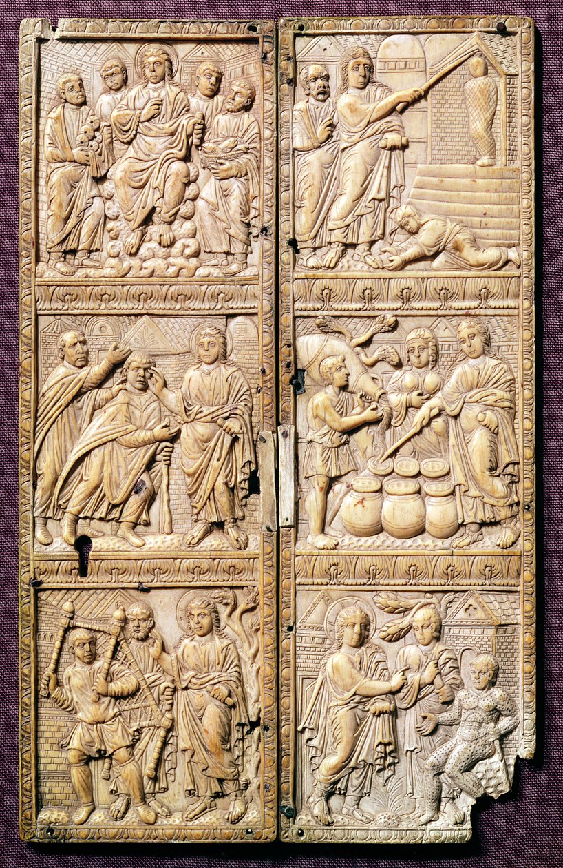 Diptyque montrant les miracles du Christ, vers 450-460 après J.-C. - Roman