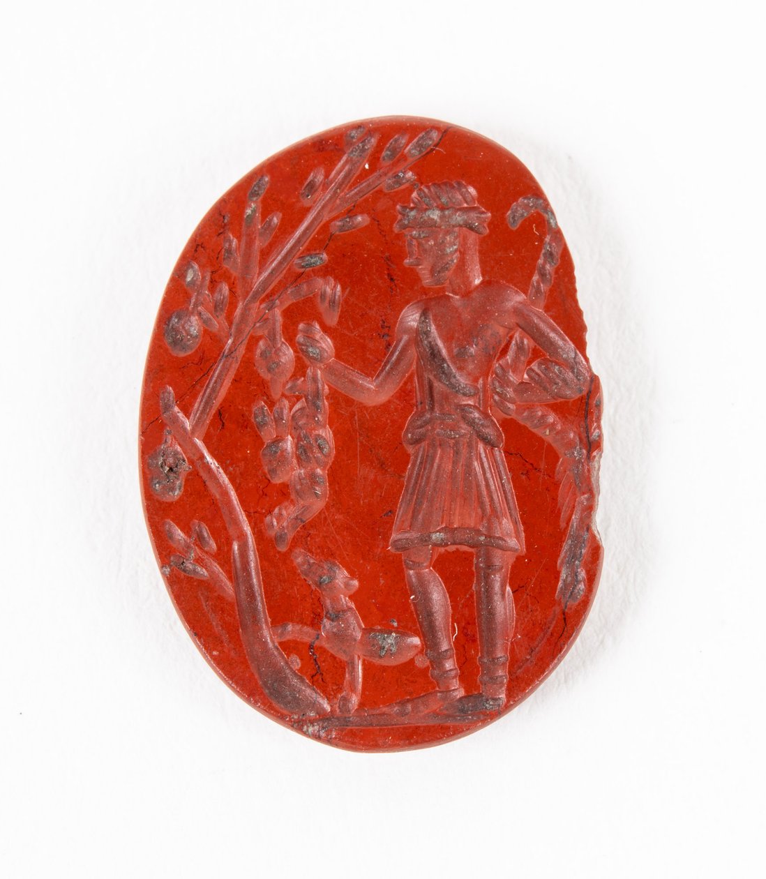Intaille de South Shields montrant Silvanus-Cocidius (Divinité Chasseur Romano-Celtique) avec lièvre et chien, début du IIIe siècle après J.-C. - Roman