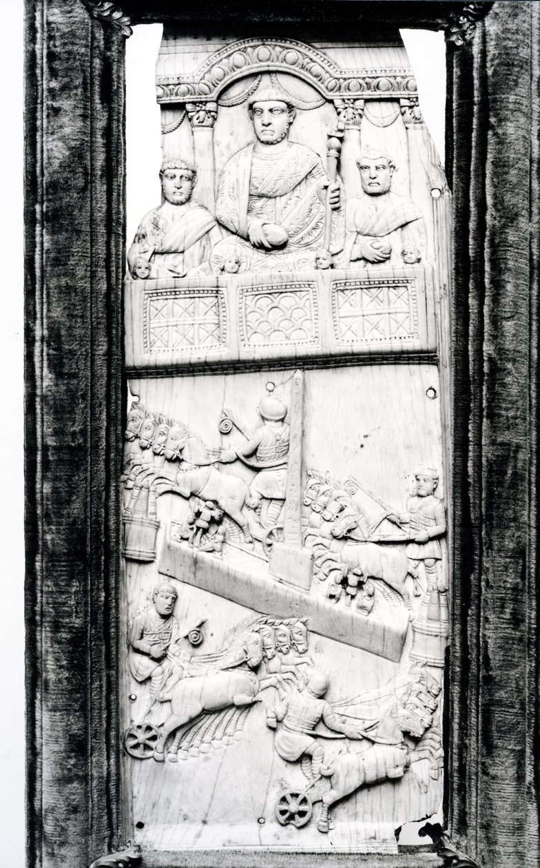 Feuille du diptyque de Lampadii, vers 355 après J.-C. - Roman