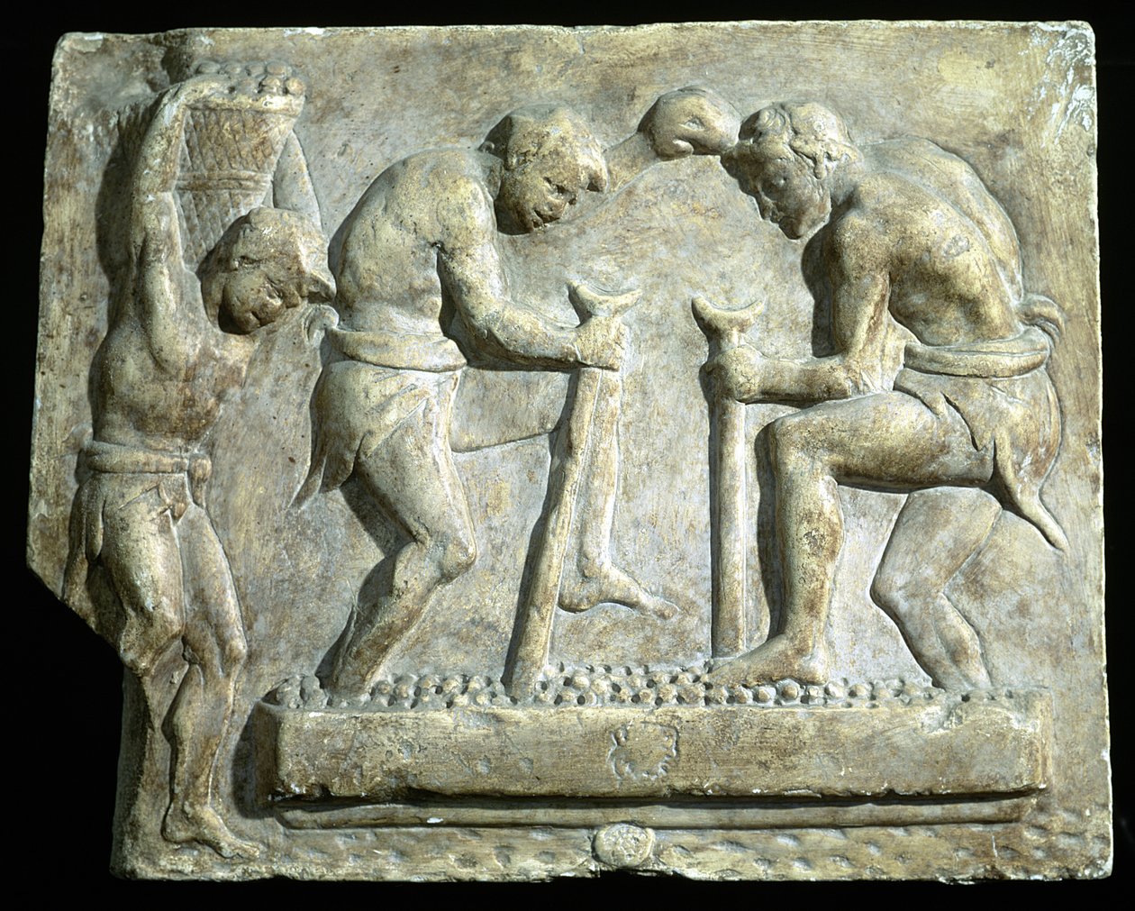 Relief représentant des paveurs - Roman