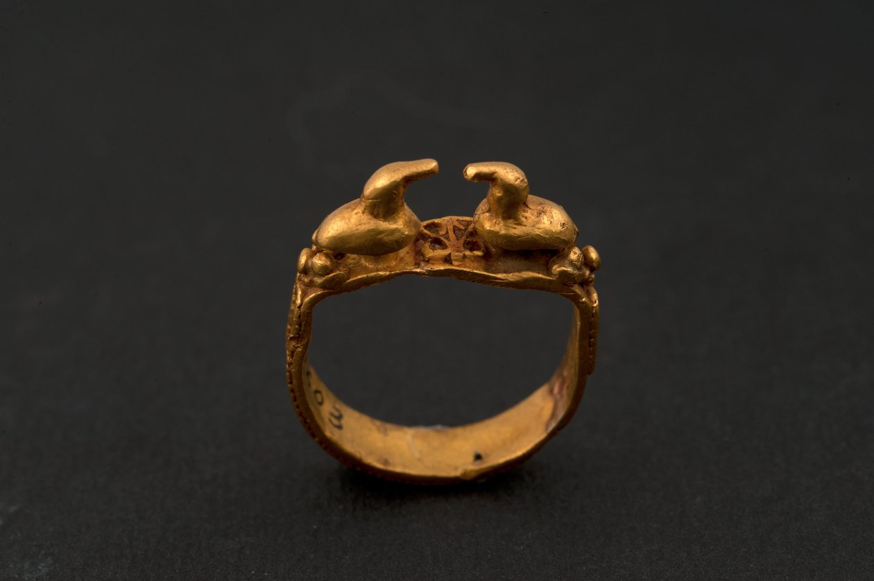 Bague avec deux canards (or) - Roman