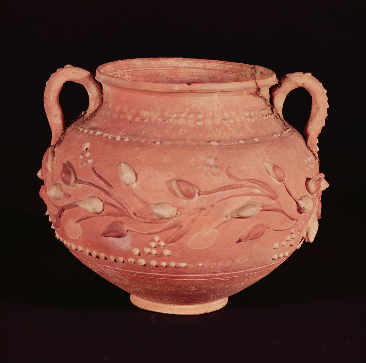 Bol avec décoration en slip, trouvé à Coptos, Haute-Égypte - Roman Period Egyptian