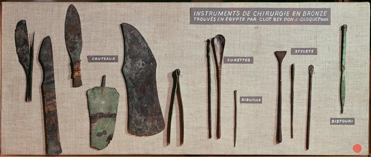 Instruments chirurgicaux, trouvés en Égypte par Antoine Barthélemy Clot Bey (1793-1868) - Roman Period Egyptian