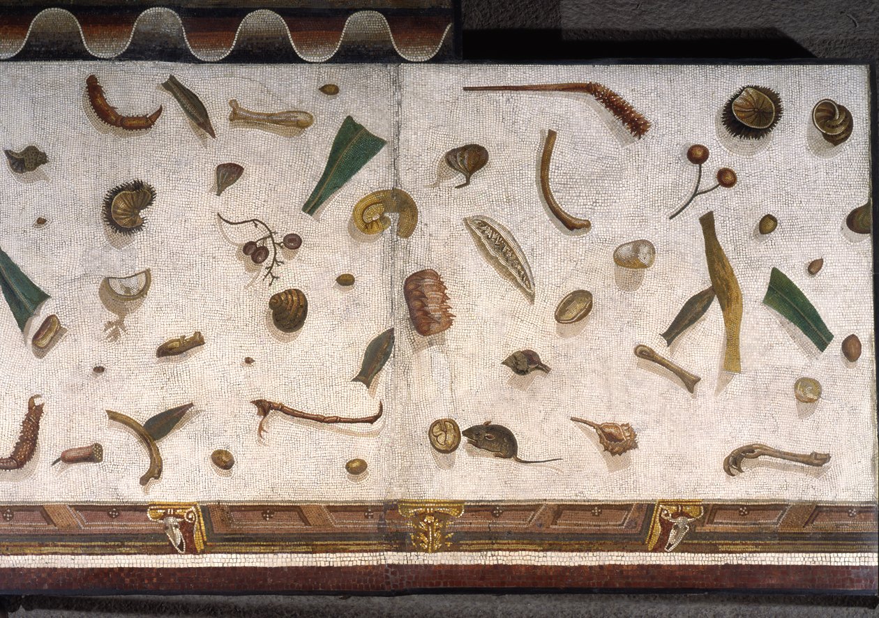 Asarotos (Sol non balayé) Fragments de mosaïque signés par Harakliton de Rome, IIe siècle après J.-C., Rome - Roman