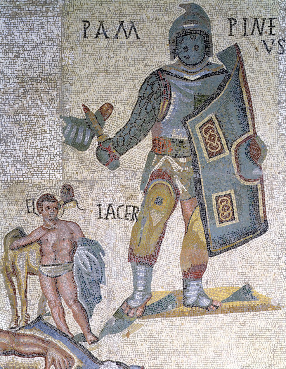 Bataille entre gladiateurs, détail d