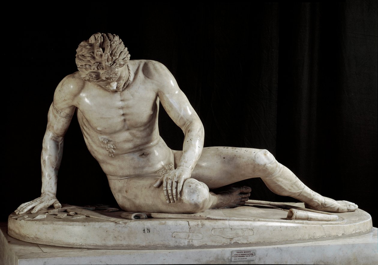 Le Gaulois mourant - Le Galate mourant - Guerrier galate mourant. Sculpture en marbre du groupe Ludovisi d