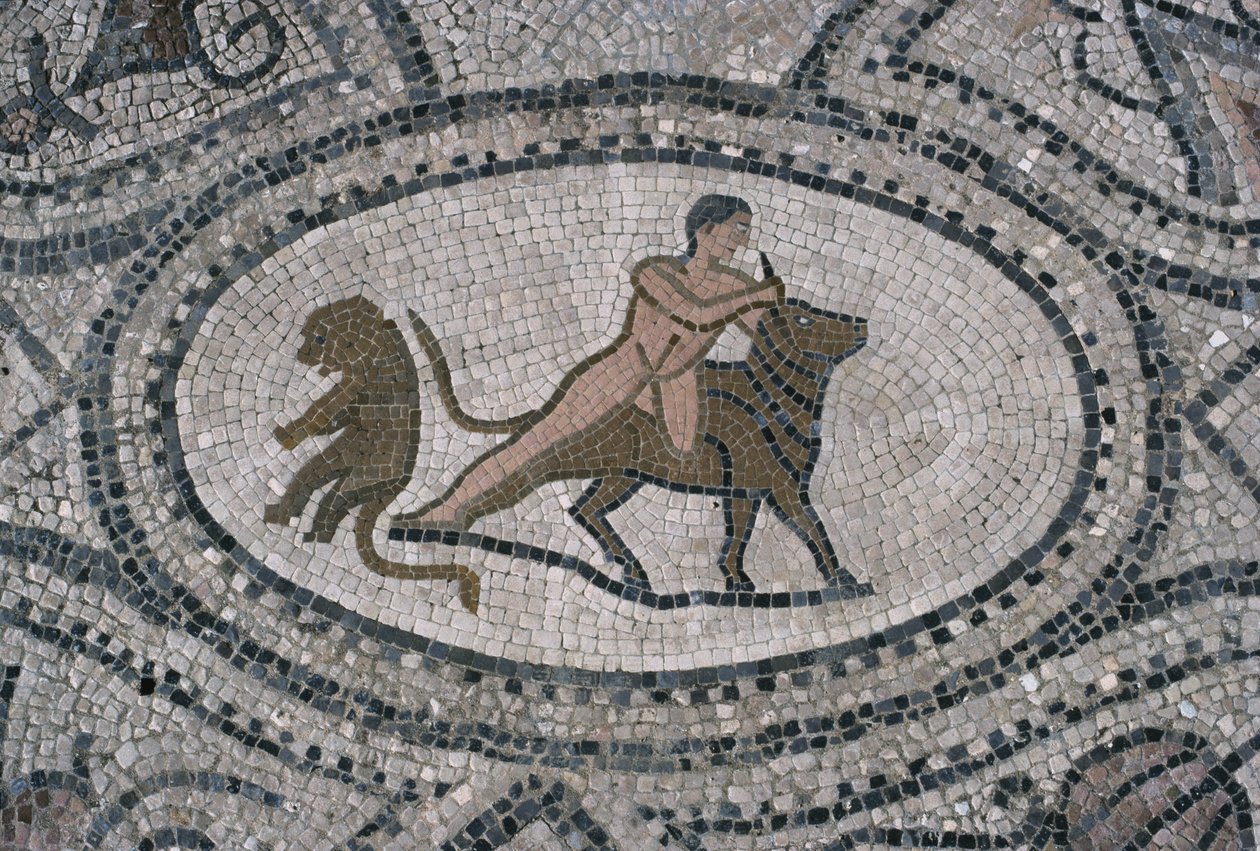 Hercule et le taureau crétois, du sol de 
