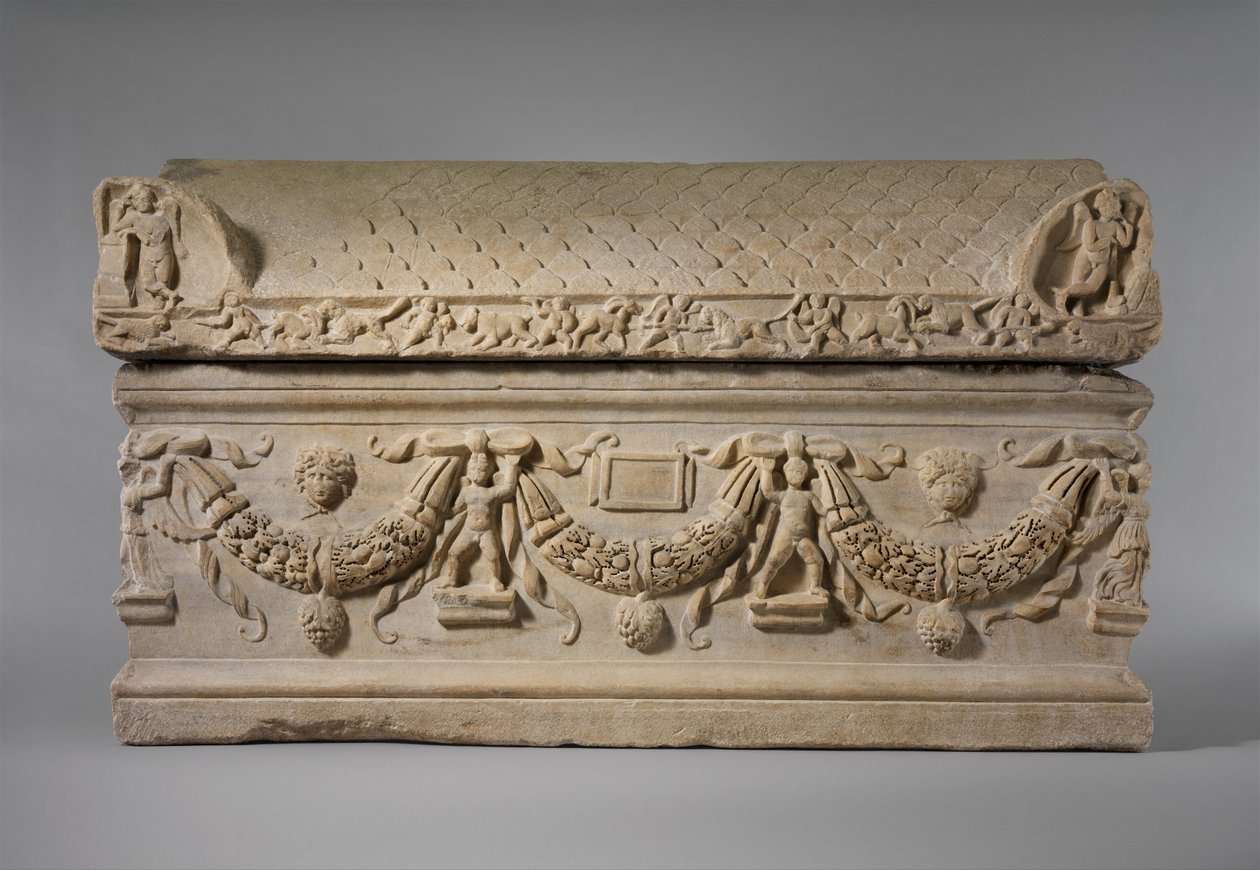 Sarcophage en Marbre avec Guirlandes, c.200-225 AD - Roman