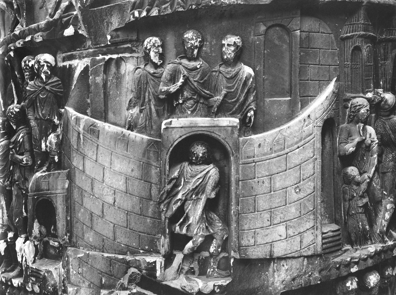 Marc Aurèle recevant un messager, détail de la colonne de Marc Aurèle - Roman
