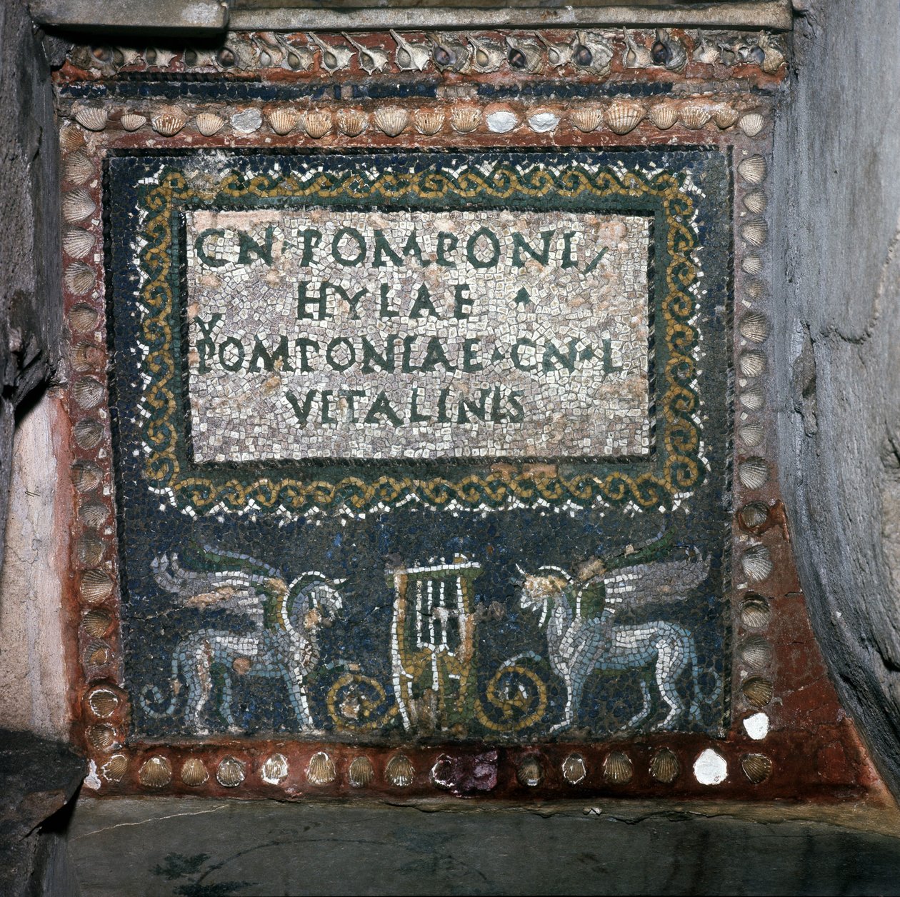 Mosaïque de la tombe de Pomponio Hylax, Rome - Roman