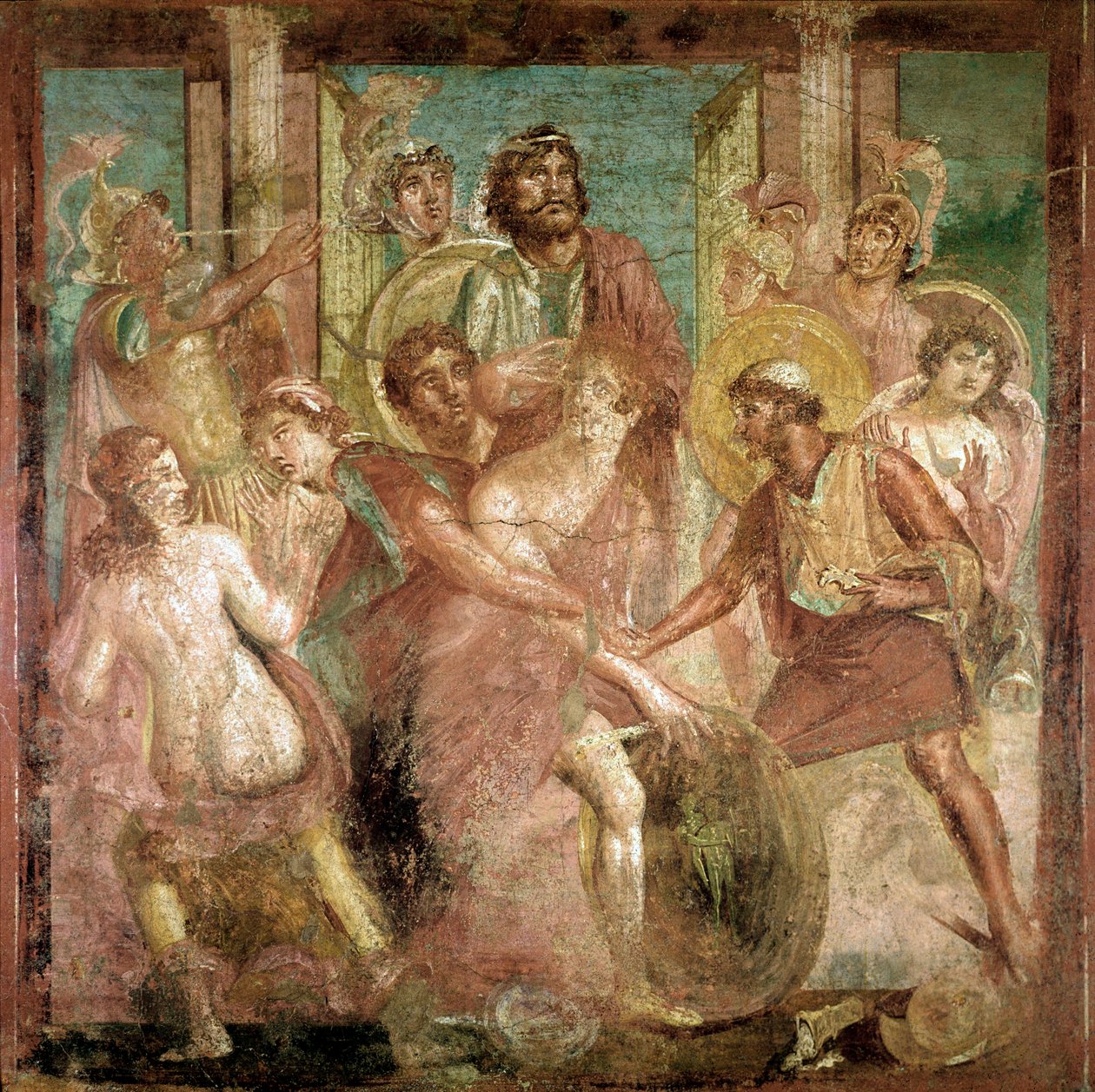 Ulysse trouve Achille parmi les filles de Lycomède (fresque, 2ème siècle après J.-C.) - Roman