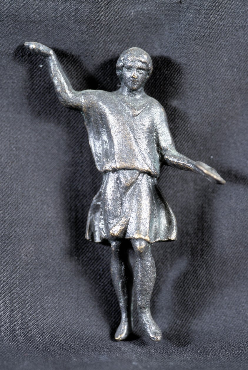 Offrande statuette en bronze, coll. privée, 2e siècle. Présumée par les pèlerins au temple de Mars. - Roman