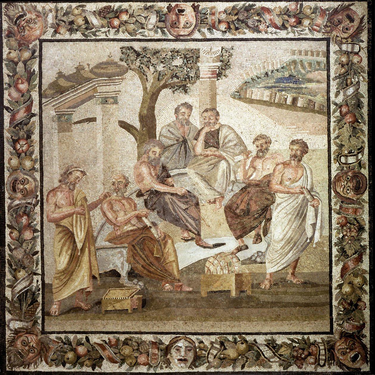 Académie de Platon, 2ème siècle av. J.-C. (mosaïque) - Roman
