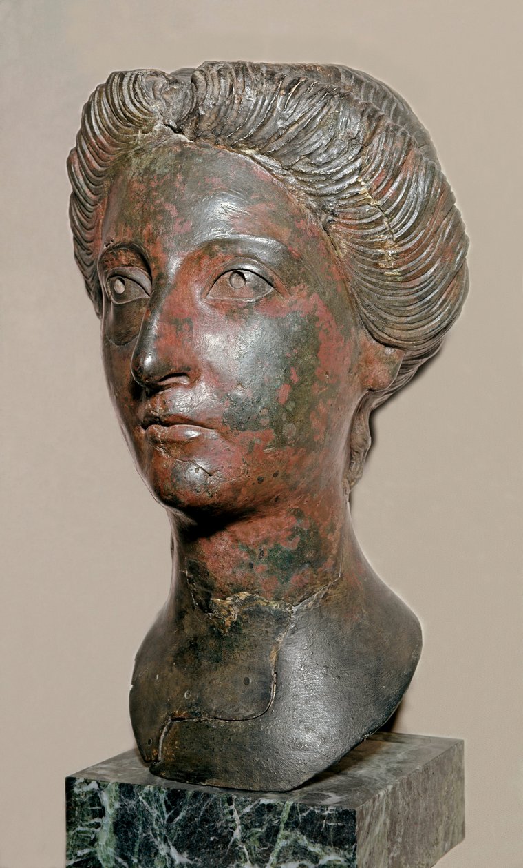 Art romain : buste en bronze d