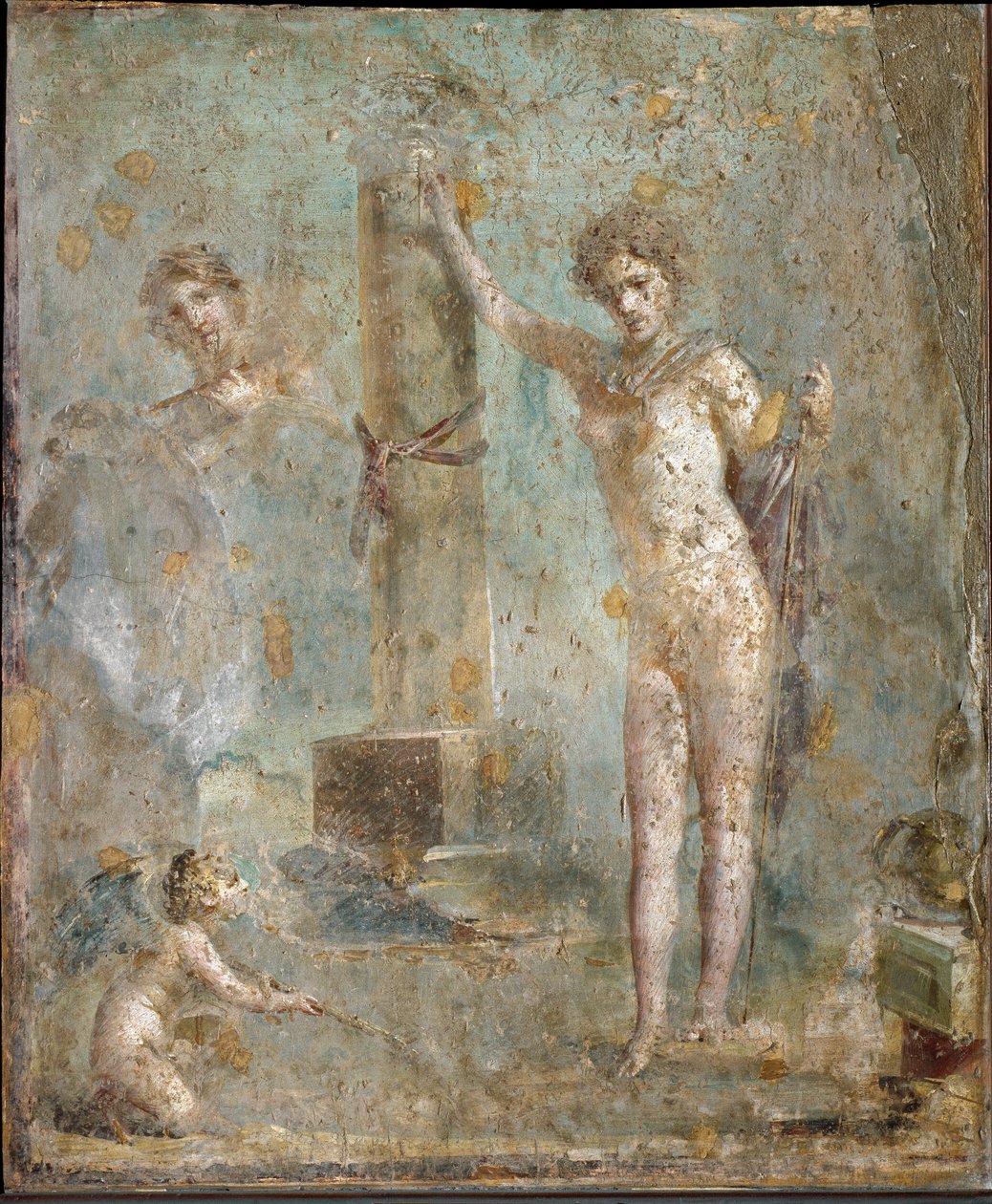 Art romain : « Narcisse ». Fresque de Pompéi, Musée archéologique national, Naples - Roman