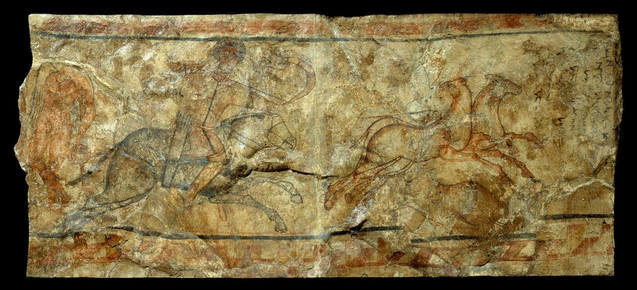 Art romain : fresque représentant un archer chassant la primevère - Roman