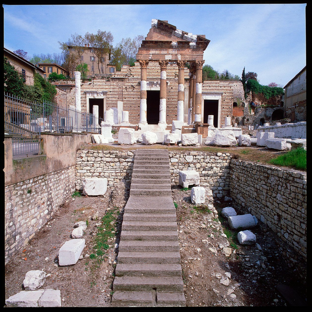 Art romain : vue du Capitole (capitolium), 73 après J.-C., Brescia, Italie - Roman