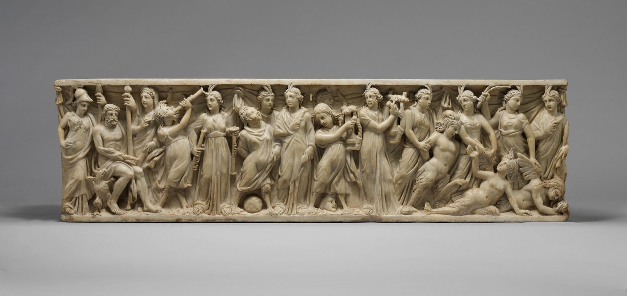 Sarcophage avec le concours entre les Muses et les Sirènes, fin du 3ème siècle - Roman