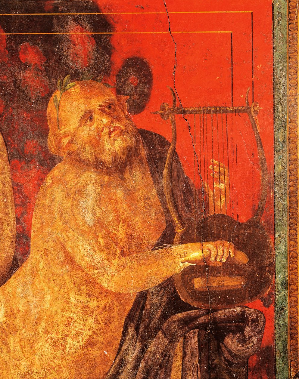 Silenus jouant de la lyre, fresque de la Villa des Mystères, Pompéi, Campanie, Civilisation Romaine - Roman