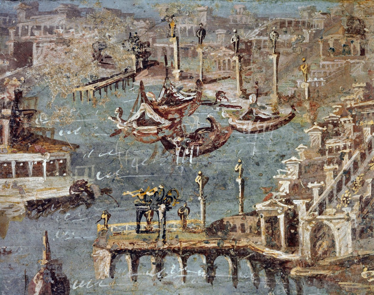 La ville et le port de Pouzzoles (fresque) - Roman