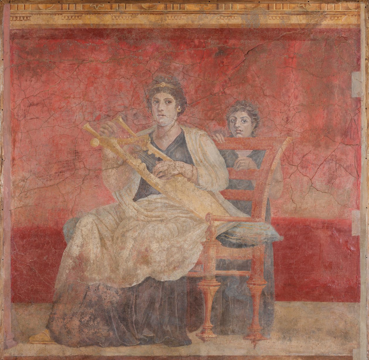 Femme assise jouant de la cithare, c.50-40 av. J.-C. - Roman Republican Period