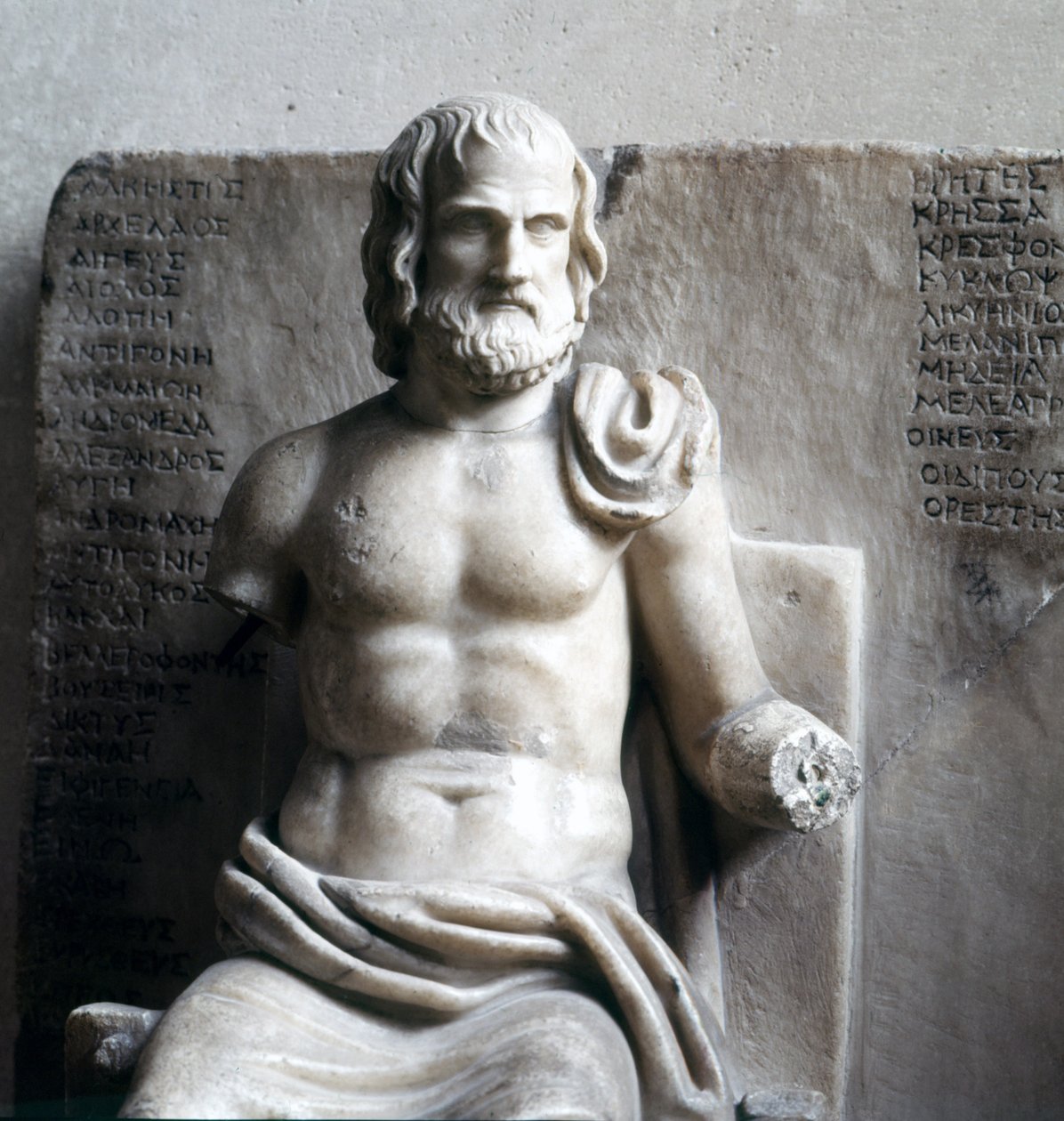 Euripide, poète tragique grec. (Marbre impérial romain) Musée du Louvre, Paris. - Roman Roman