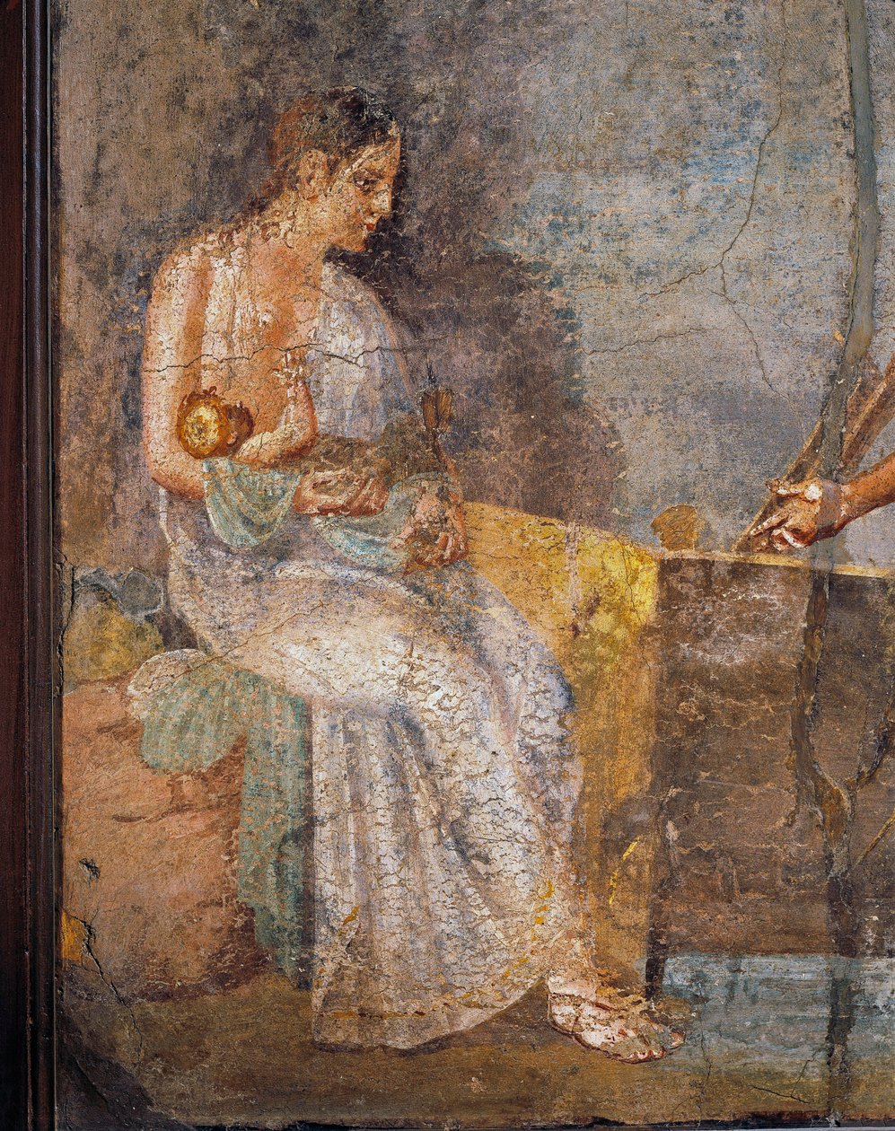 Fresque représentant une mère allaitant son bébé, de Pompéi, Italie - Roman Roman