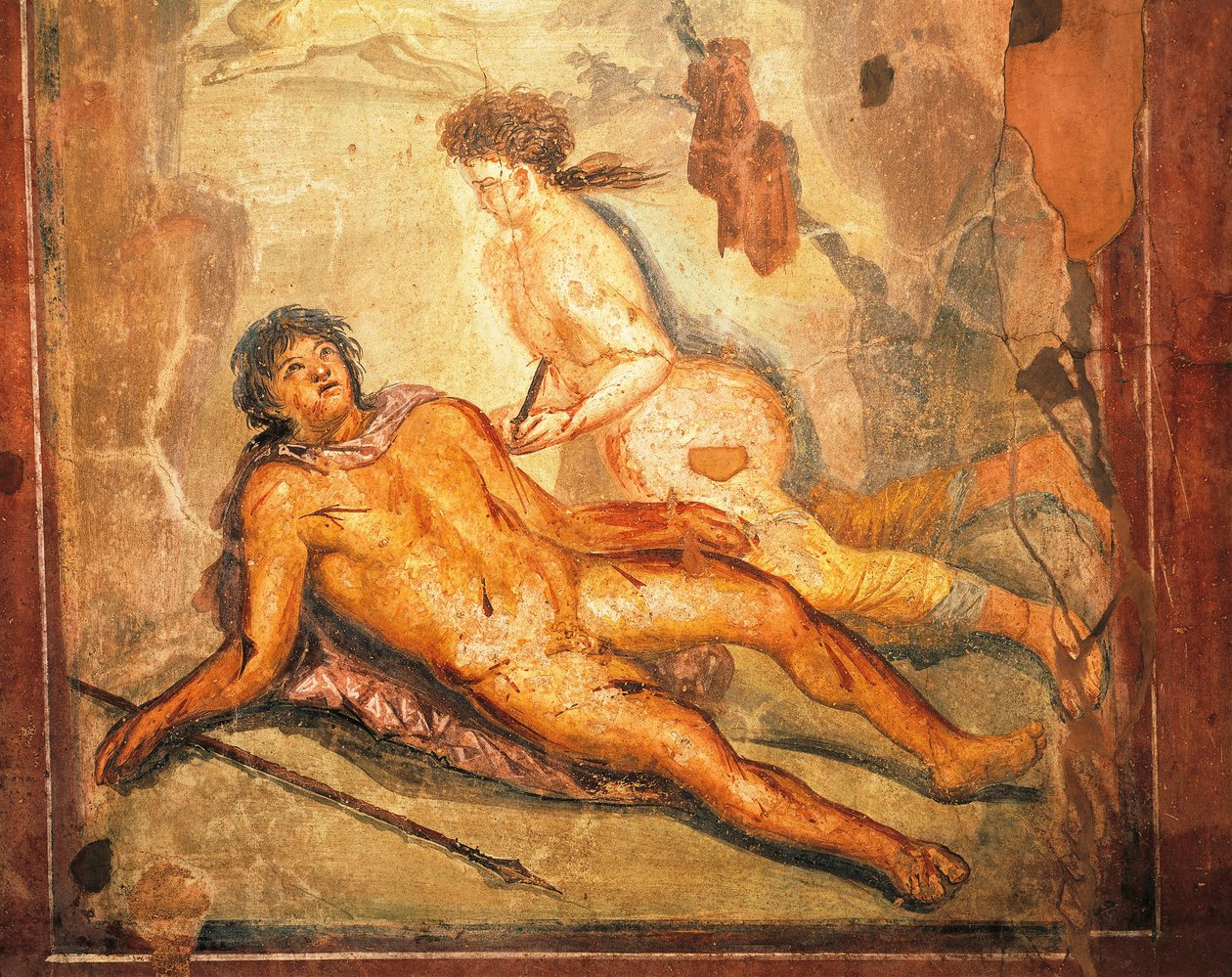 Fresque représentant le mythe de Pyrame et Thisbé, Maison de Loreio Tiburtino, Pompéi, Campanie, Civilisation romaine - Roman Roman