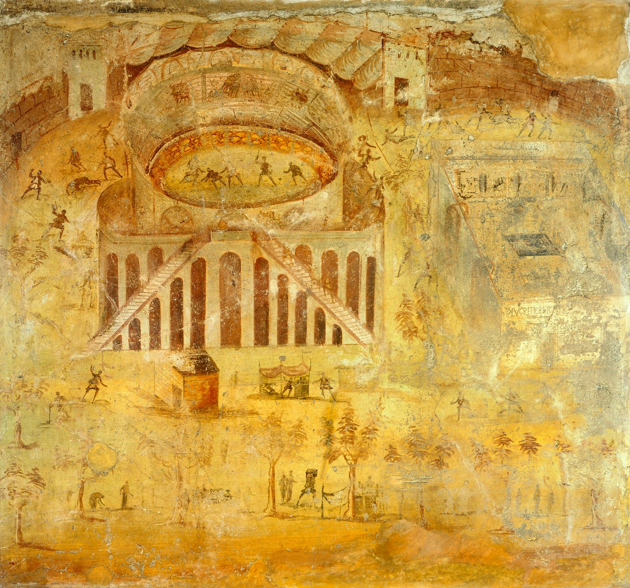 Fresque représentant une querelle entre Pompéiens et Nocérins dans l