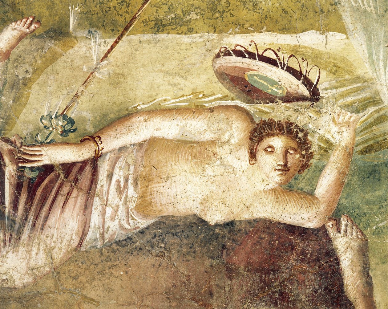 Fresque représentant une Ménade endormie, de la Maison du Cithariste, Pompéi, Italie - Roman Roman