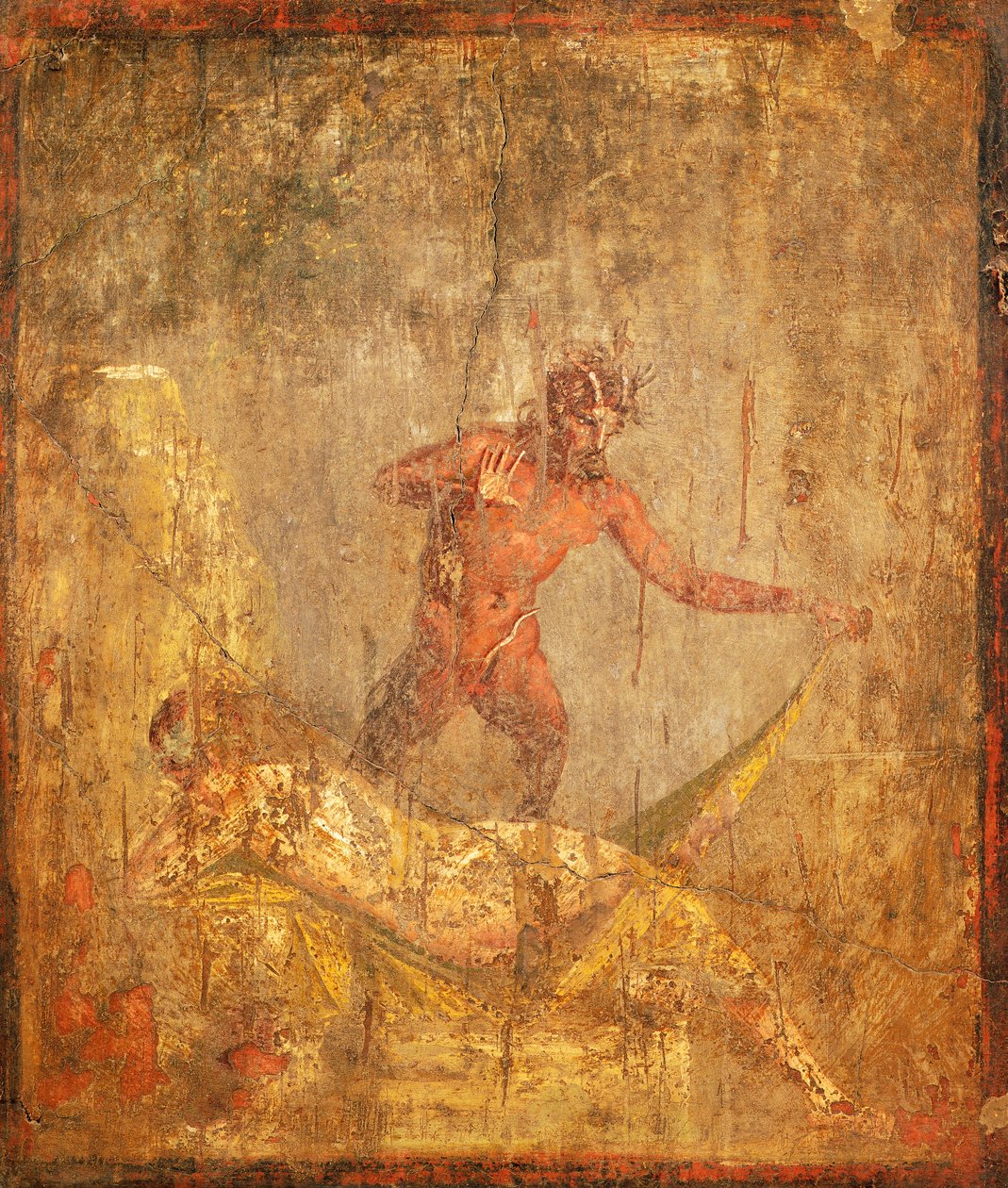 Fresque avec un sujet érotique représentant Nymphe et Pan de Pompéi (Liste du patrimoine mondial de l