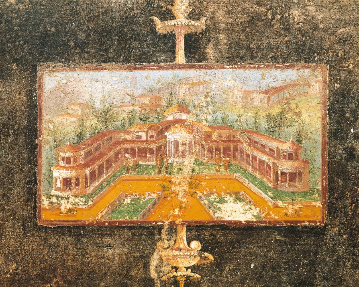 Paysage et architecture dans la peinture murale du tablinum, Maison de Marcus Lucretius Fronto, Pompéi, Campanie, Civilisation Romaine - Roman Roman