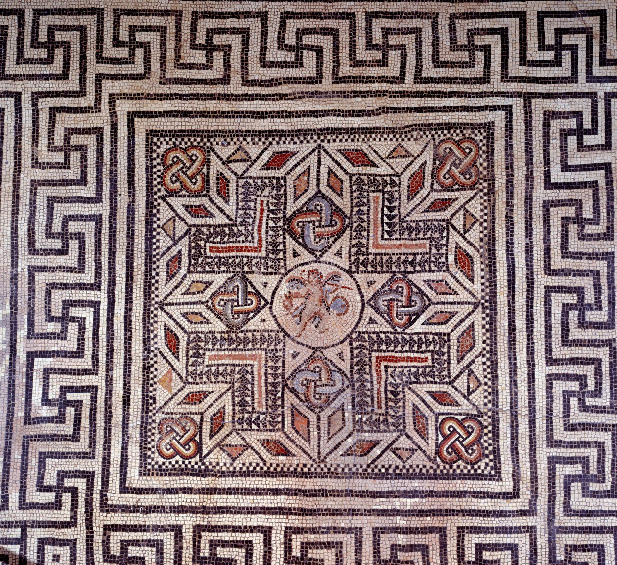 Art romain : mosaïque avec figures géométriques - Roman Roman