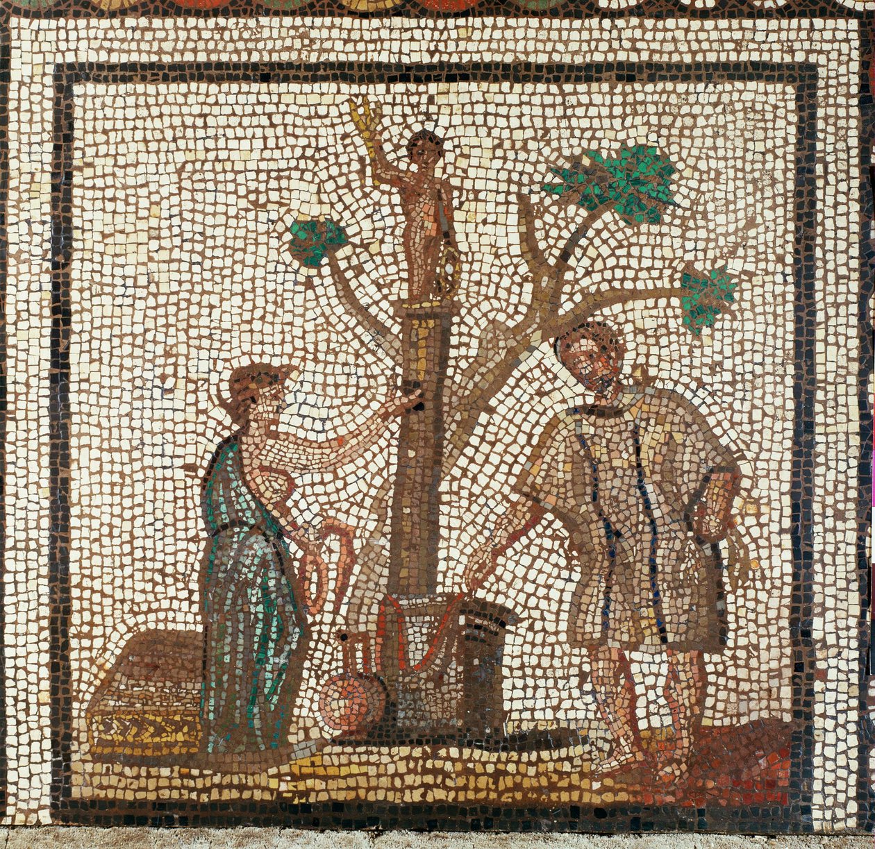 Sacrifice à Cérès ou Apollon (mosaïque) - Roman Roman