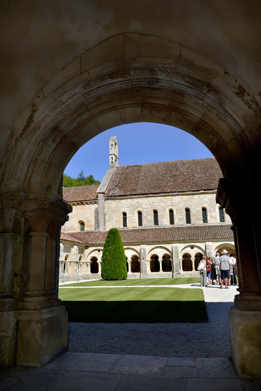 Architecture romane : vue du cloître et des bâtiments de l