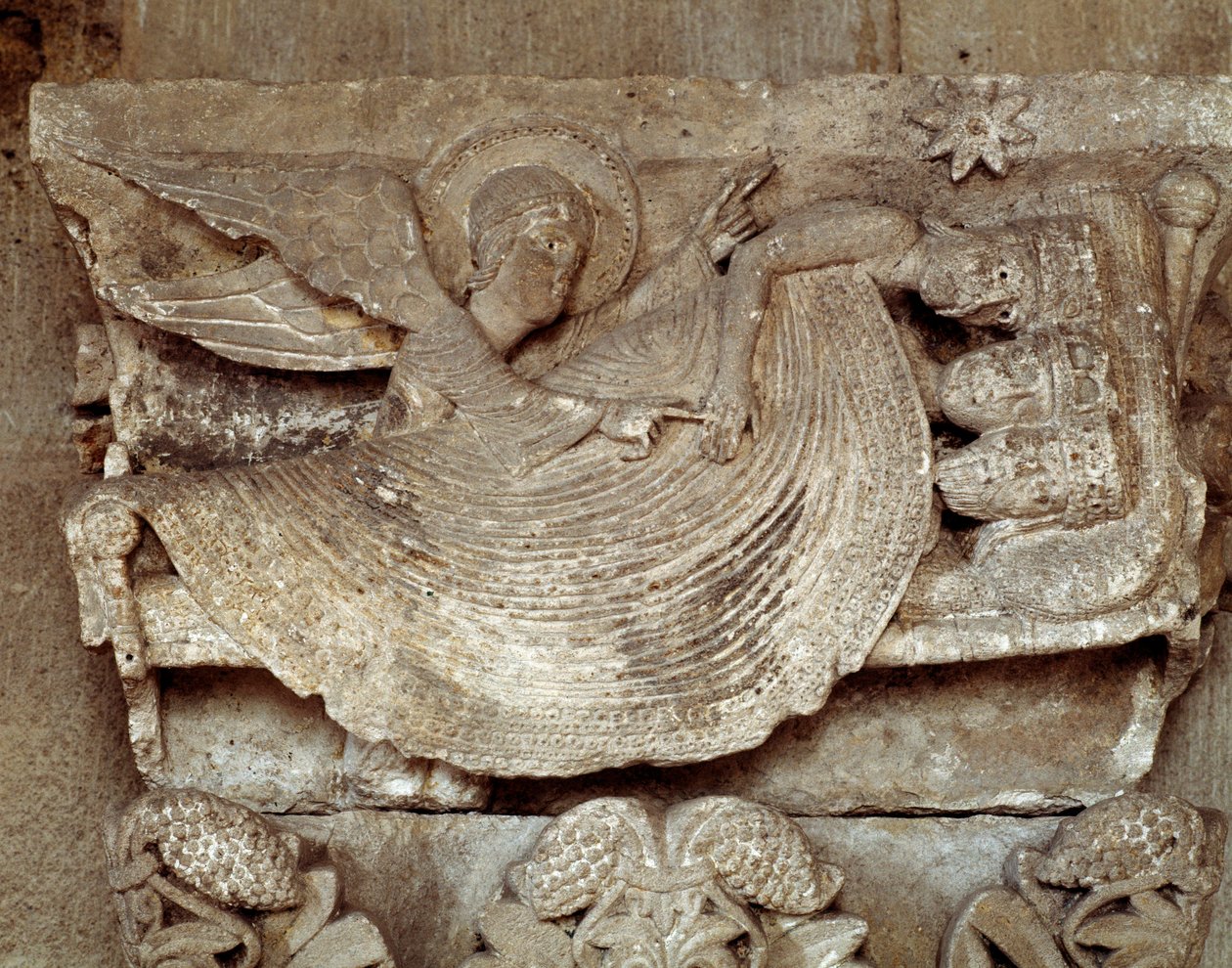Les Mages endormis avec un ange les réveillant et pointant vers l
