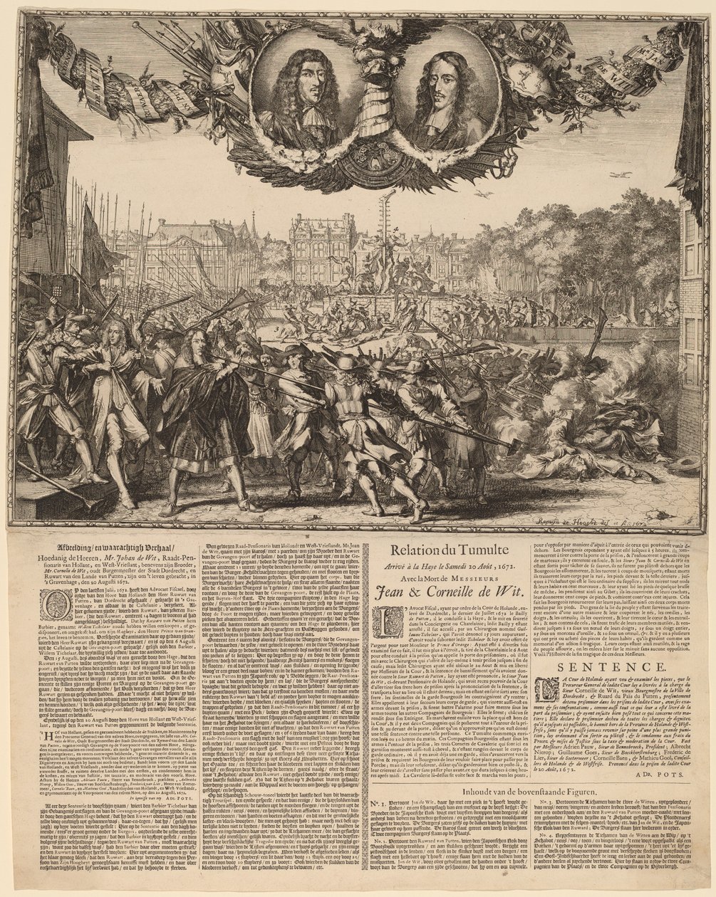 Afbeelding en waarachtigh Verhaal... (Représentation de la véritable histoire de Johan de Witt...) - Romeyn de Hooghe