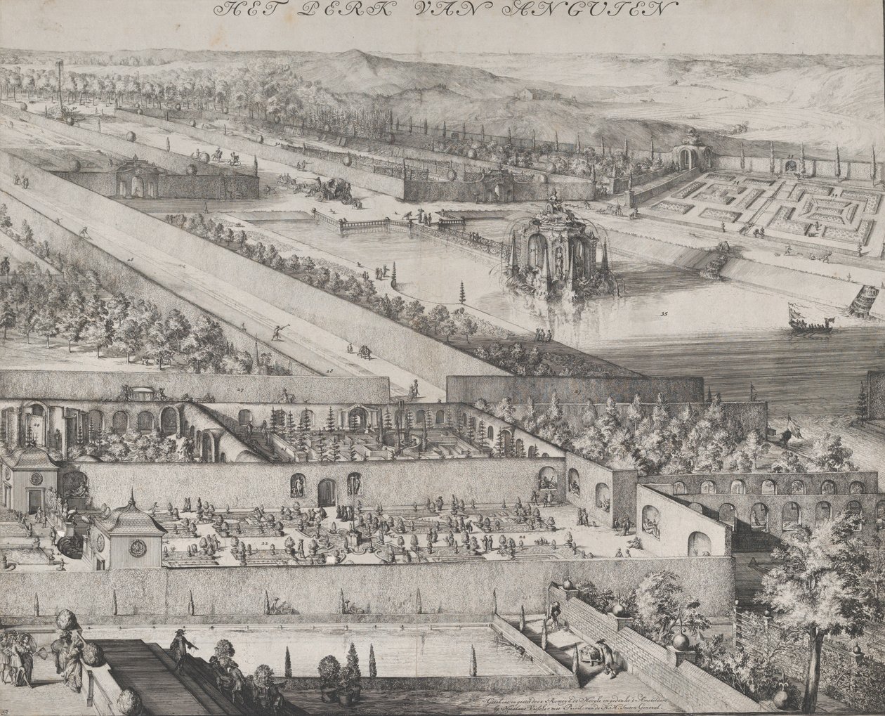Détail du parc à Enghien partie droite, 1685 - Romeyn de Hooghe