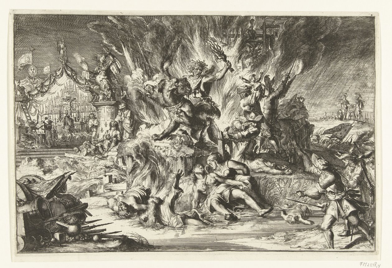 La guerre et la tyrannie ravagent les Pays-Bas - Romeyn de Hooghe