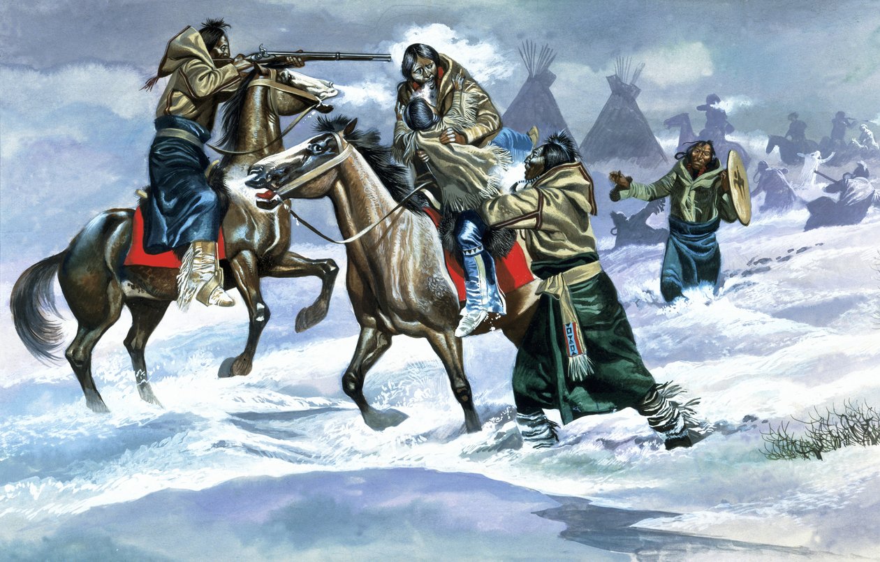 Indiens dans la neige - Ron Embleton