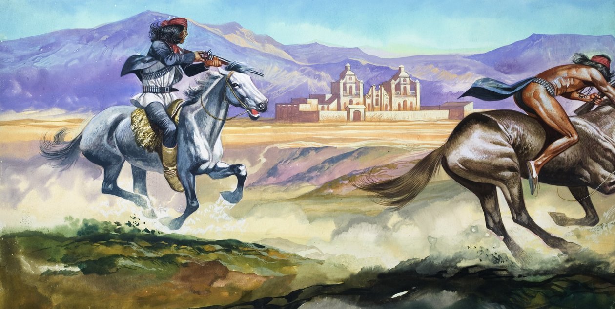 Amérindiens (gouache sur papier) - Ron Embleton