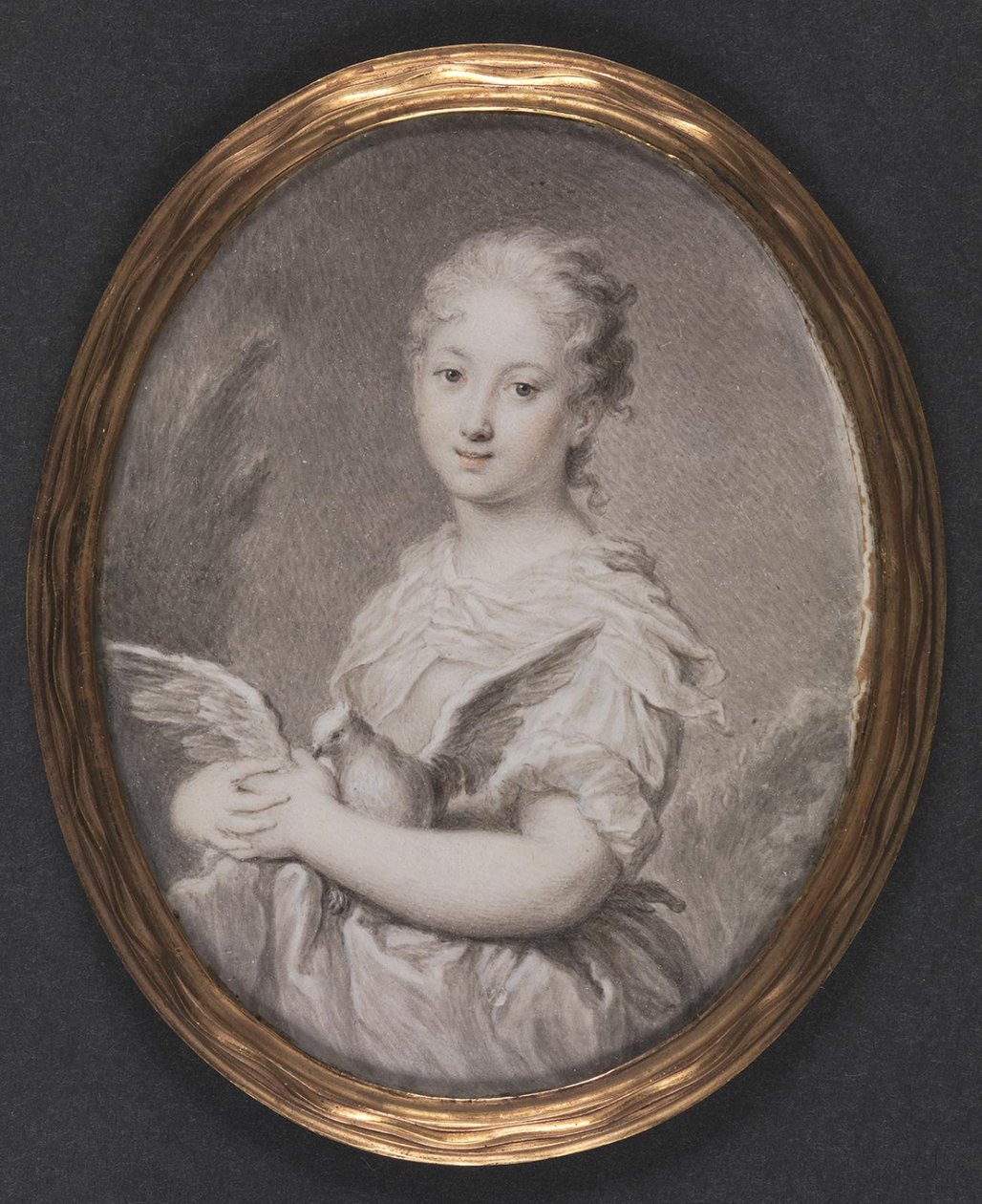 Chasteté. Une jeune fille avec une colombe - Rosalba Carriera