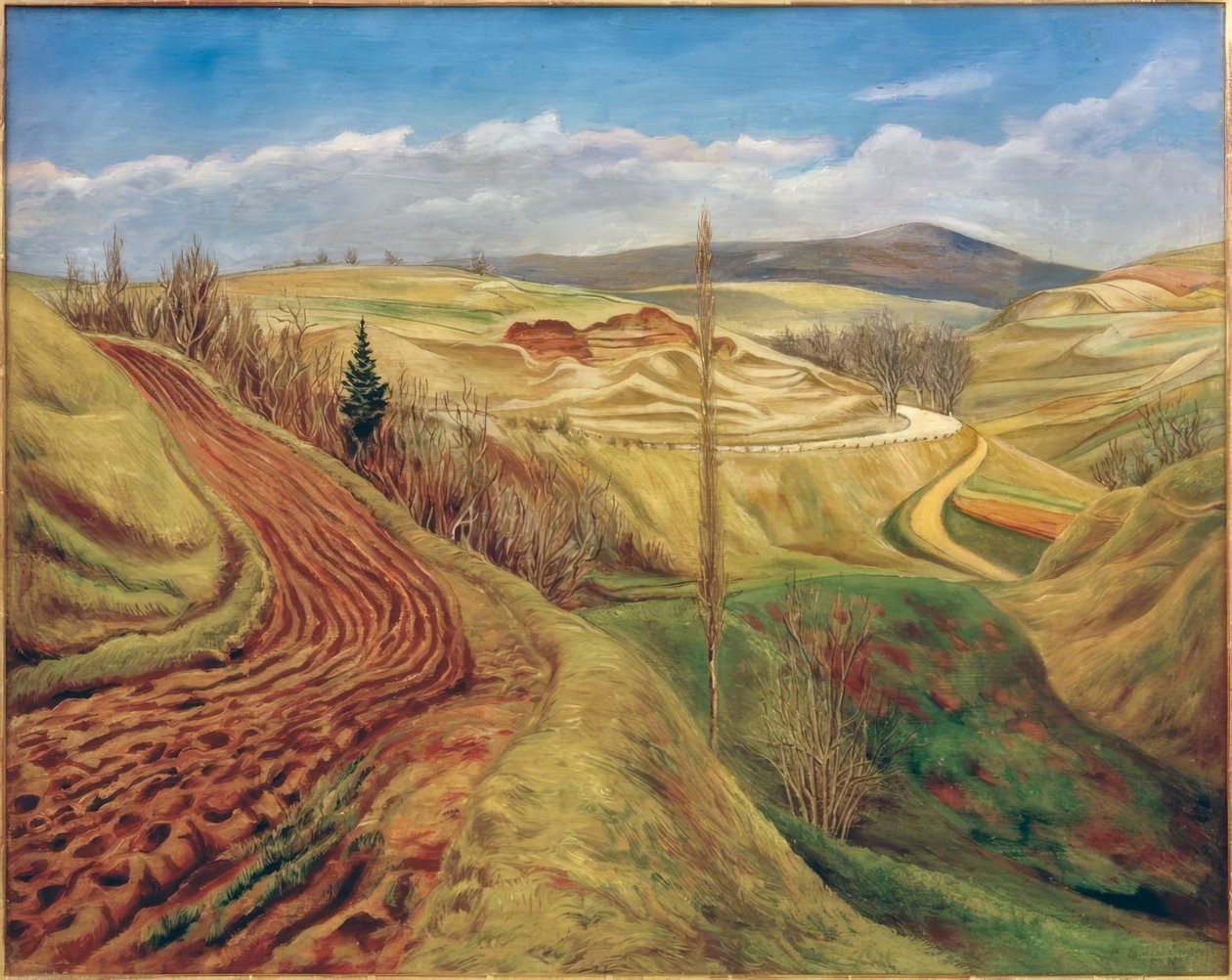 Landschaft mit Birke von Rudolf Schlichter