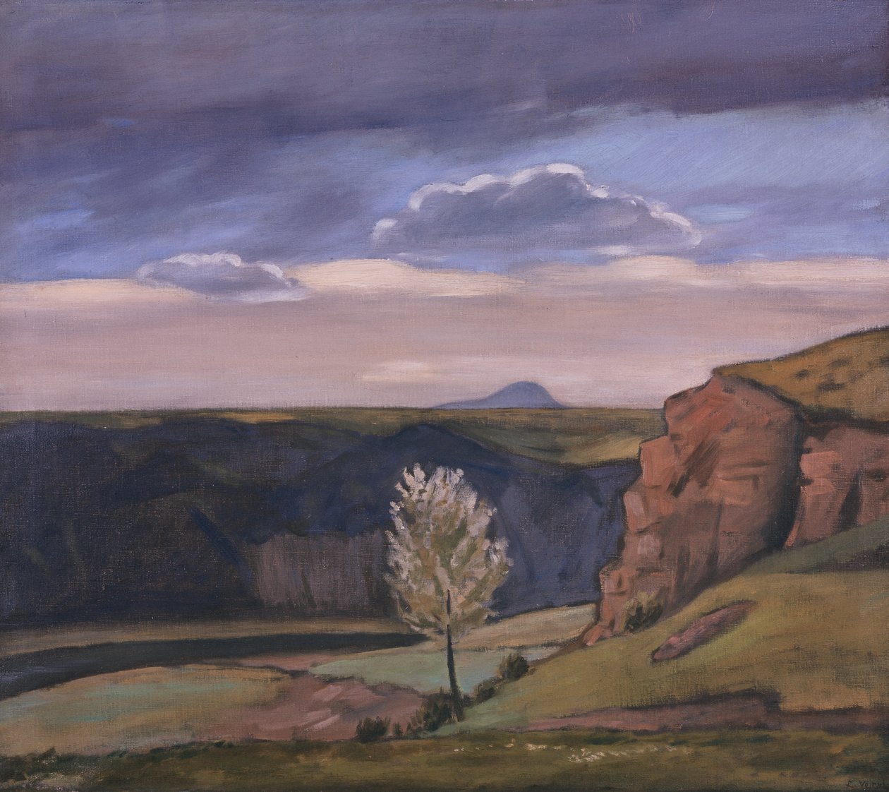 Vue de Žalov vers la montagne Říp - Rudolf Vejrych